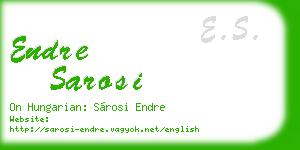 endre sarosi business card